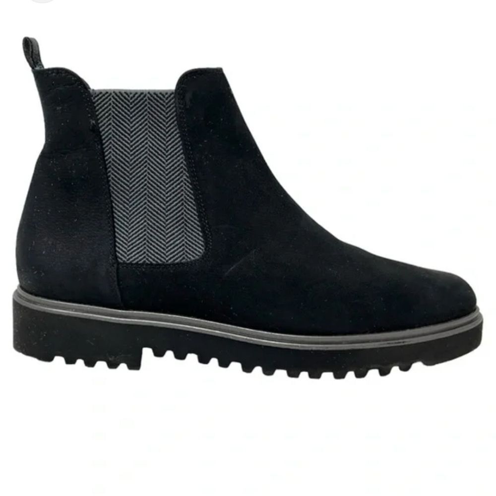 Paul Green Black Suede Chelsea Ankle Boots